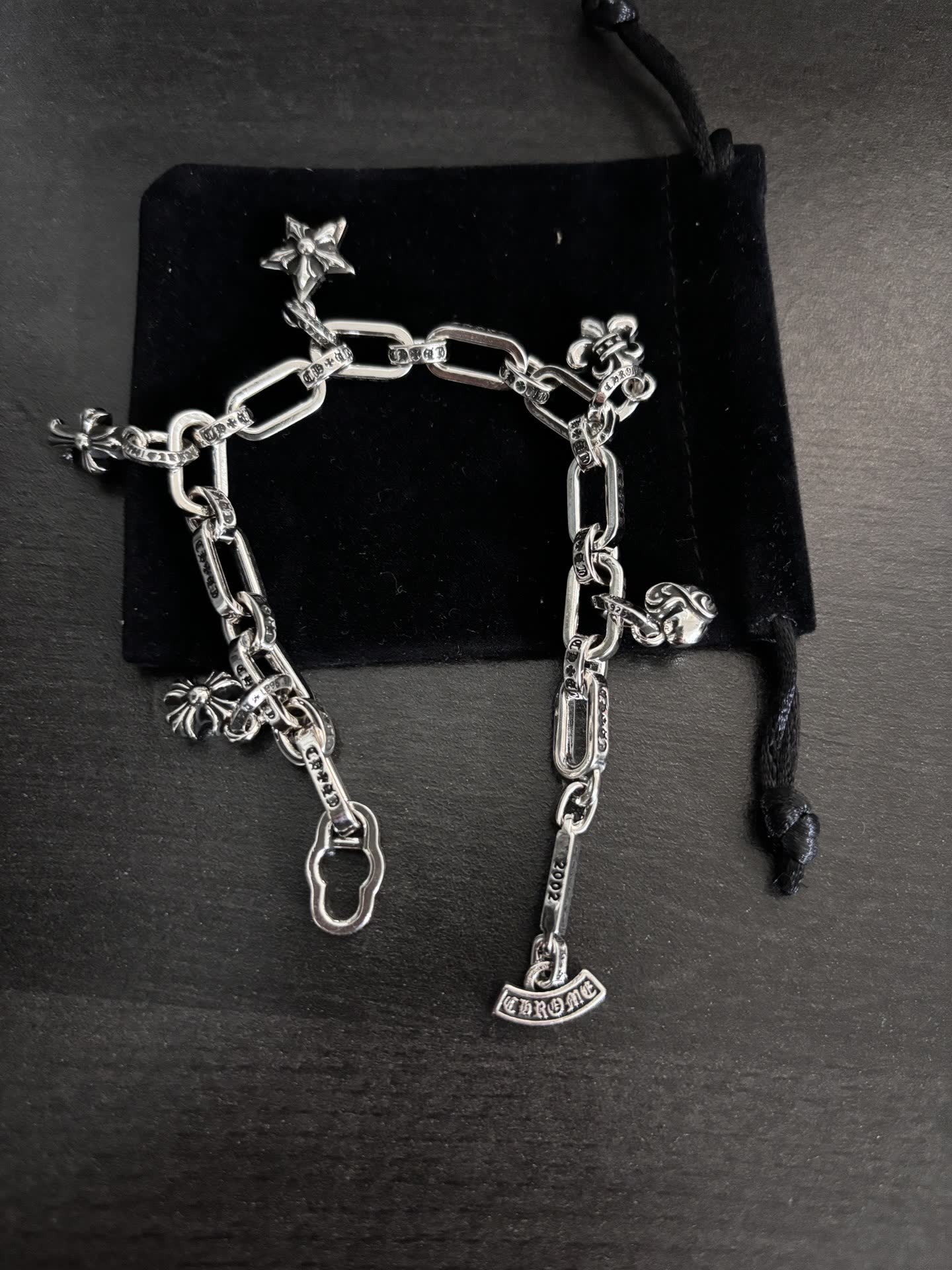 Chrome Hearts Silver Charm Bracelet